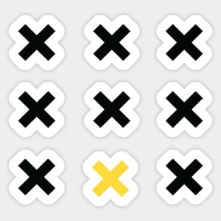 Black and Yellow X Pattern Sticker